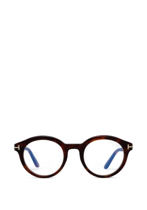 TOM FORD Eyewear tortoiseshell-effect round-frame glasses - Brown