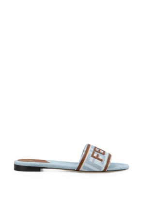 FENDI Sunshine logo-patch FF-motif sandals - Blue