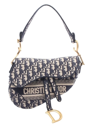 Christian Dior Pre-Owned 2010-2026 Oblique Embroidered Canvas Saddle Bag shoulder bag - Blue
