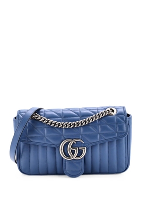 Gucci Pre-Owned GG Marmont Flap Bag Mixed Matelasse Leather Small shoulder bag - Blue