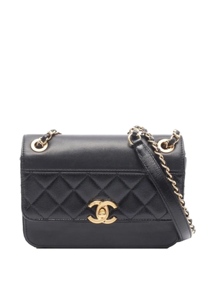 CHANEL Pre-Owned 2019 CC Quilted Caviar and Lambskin Single Flap shoulder bag - Black