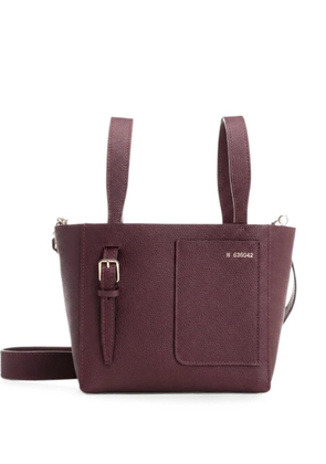 Valextra small buckle-detail pebbled bucket bag - Red