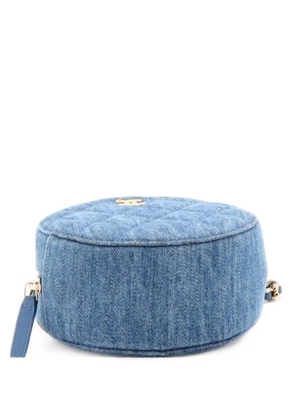CHANEL Pre-Owned Pearl Crush Round Clutch with Chain Quilted Denim shoulder bag - Blue