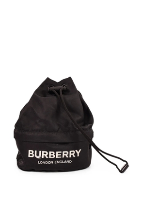 Burberry Pre-Owned logo-print drawstring bucket bag - Black