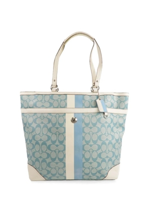 Coach Vintage monogram stripe tote bag - Blue