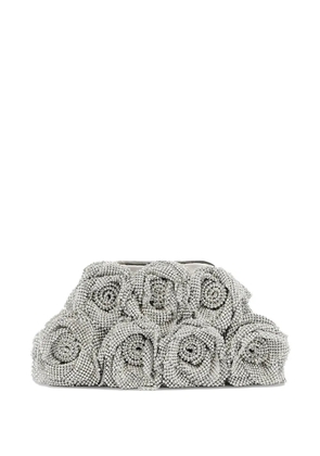 TWENTY FOURHAITCH floral-embellished clutch bag - Silver