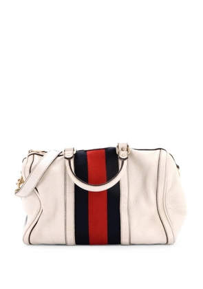 Gucci Pre-Owned Vintage Web Boston Bag Leather Medium satchel - White
