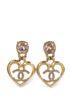CHANEL Pre-Owned CC heart earrings - Gold