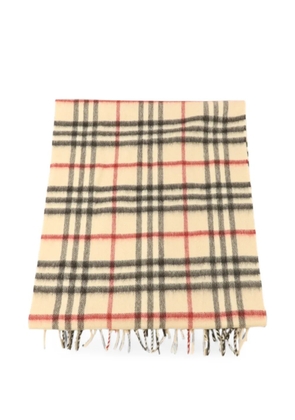 Burberry Pre-Owned check-pattern fringed scarf - Neutrals