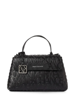 Armani Exchange logo-embossed top-handle tote bag - Black