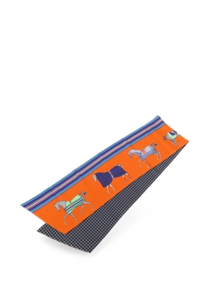 Hermès Pre-Owned Couvertures et Tenues de Jour a Carreaux Maxi Twilly scarf - Orange