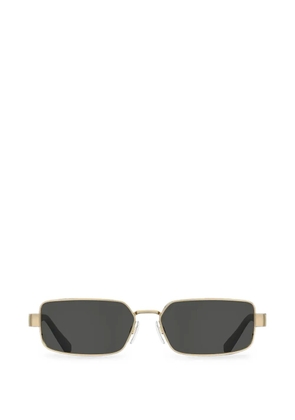 Love Moschino logo-plaque rectangle-frame sunglasses - Gold