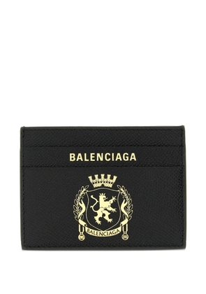 Balenciaga crest-print passport cardholder - Black