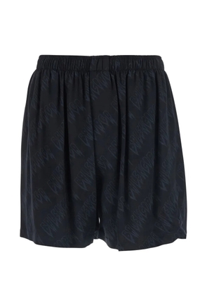 Balenciaga logo-print track shorts - Black