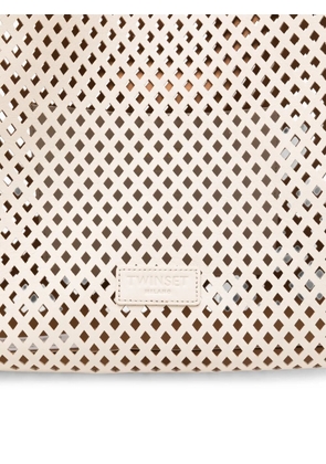 TWINSET perforated-leather shoulder bag - Neutrals