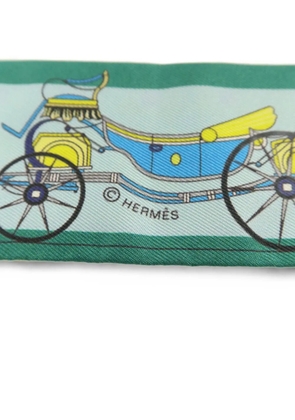 Hermès Pre-Owned Twilly horse-print scarf - Green