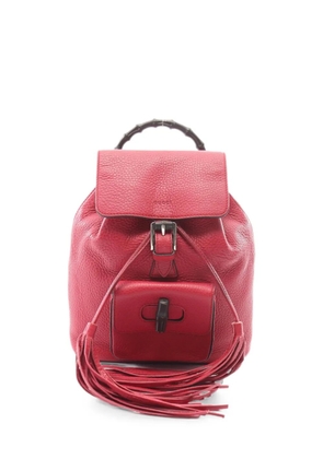 Gucci Pre-Owned Bamboo leather backpack - Red