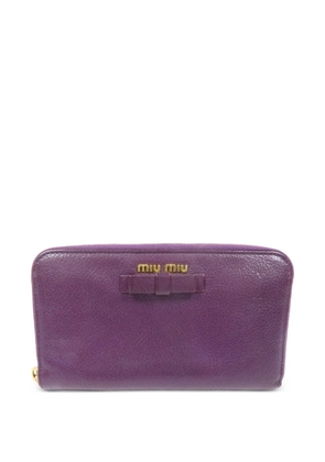 Miu Miu Pre-Owned bow-detail wallet - Purple