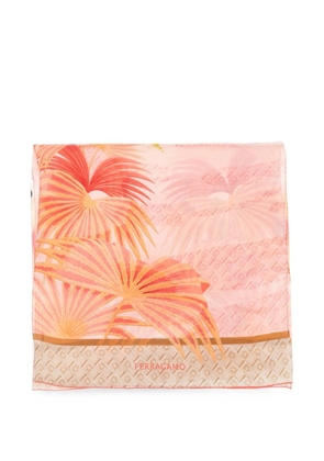 Ferragamo Gancini palm-print scarf - Pink