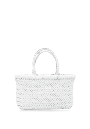 DRAGON DIFFUSION interwoven leather tote bag - White