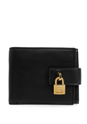Balmain logo-padlock calf leather wallet - Black