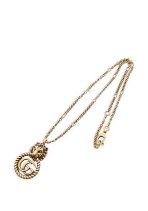 Gucci Pre-Owned 2010s Lion Head GG Marmont necklace - Gold