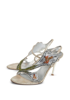 Loriblu crystal-embellished floral sandals - Silver