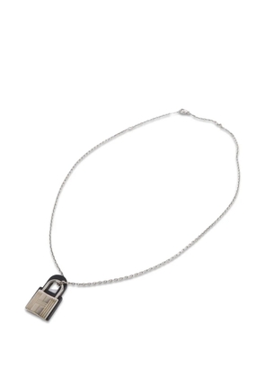 Hermès Pre-Owned O'Kelly leather-pendant necklace - Silver