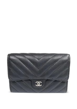 CHANEL Pre-Owned CC chevron-quilted fold wallet - Black