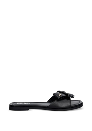 Love Moschino bow-detail heart-plaque sandals - Black