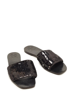 Tory Burch sequin-embellished slides - Black