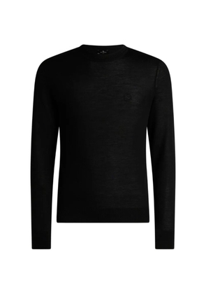 ETRO wool and silk sweater with pegaso embroidery - Black