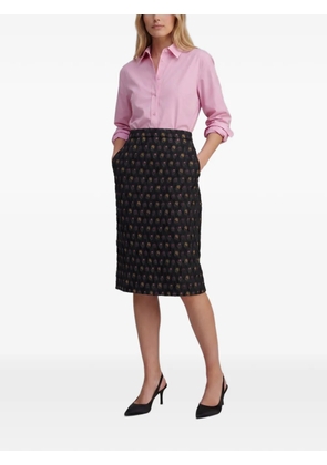 Valentino Pre-Owned floral-print pencil midi skirt - Black