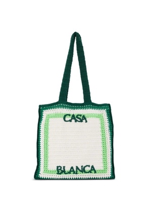 Casablanca crochet cotton tote bag - Green