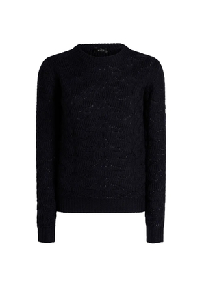 ETRO wool-blend sweater with paisley detailing - Blue