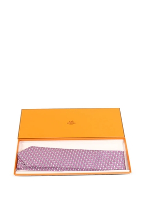 Hermès Pre-Owned horse-print silk tie - Purple