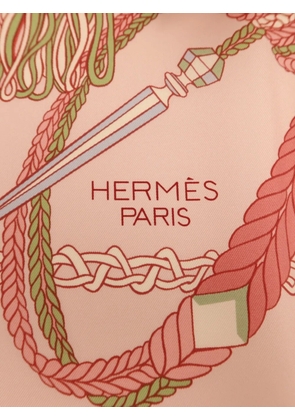 Hermès Pre-Owned equestrian-print silk scarf - Pink