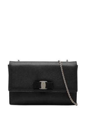 Ferragamo Pre-Owned 2010-2026 Leather Vara Bow Chain crossbody bag - Black