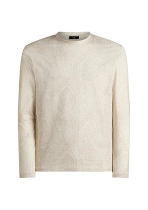 ETRO cotton-jersey sweater with arnica-motif - Neutrals