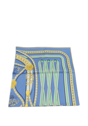 Hermès Pre-Owned print silk scarf - Blue