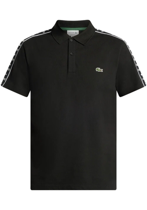 Lacoste logo-embroidered side-stripe polo shirt - Black