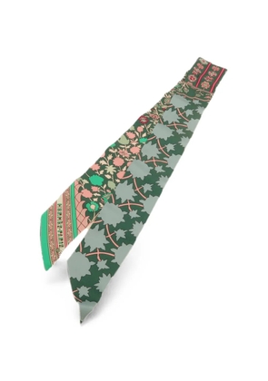 Hermès Pre-Owned Twilly floral-print scarf - Green
