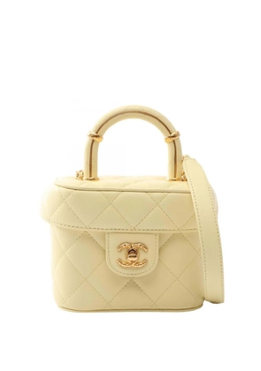 CHANEL Pre-Owned 2021-2026 Mini CC Quilted Lambskin Vanity Case satchel - Yellow
