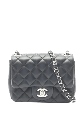 CHANEL Pre-Owned 2019 Mini Square Classic Lambskin Single Flap crossbody bag - Black