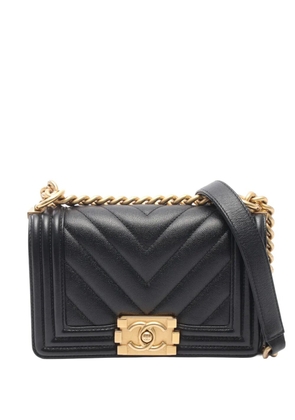 CHANEL Pre-Owned 2021-2026 Small Chevron Caviar Boy Flap crossbody bag - Black