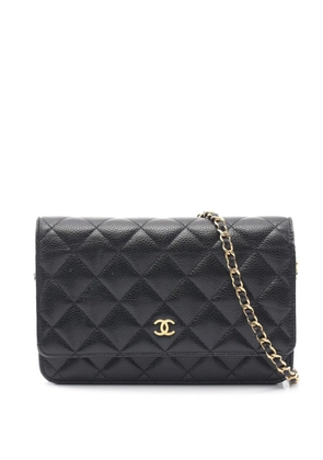 CHANEL Pre-Owned 2021-2026 CC Quilted Caviar Wallet on Chain crossbody bag - Black