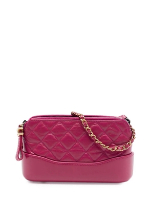 CHANEL Pre-Owned 2018-2019 Quilted Aged Calfskin Gabrielle Double Zip Clutch with Chain crossbody bag - Pink