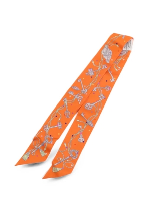 Hermès Pre-Owned Twilly key-print scarf - Orange