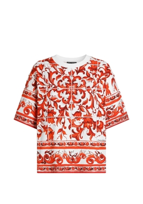 Dolce & Gabbana Majolica-print jersey T-shirt - White