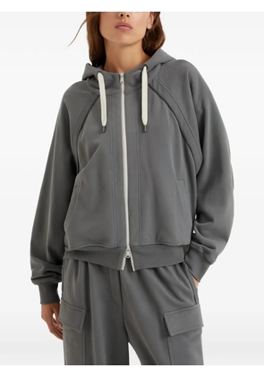 Brunello Cucinelli zip-up cotton hoodie - Grey